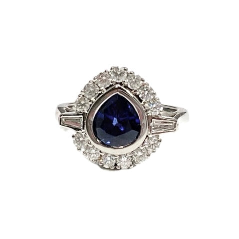 Platinum Sapphire and Diamond Original Laurel Ring 9600.00