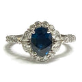 Oval Sapphire and Mixed Diamond Halo White Gold Ring 12500.00