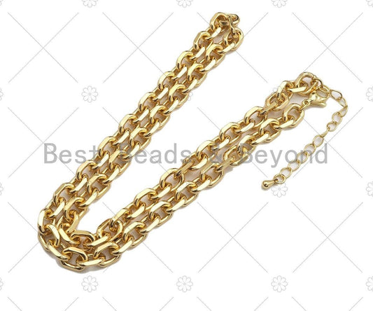 BestBeads&Beyond - 18" Gold Filled Chunky Oval Link Chain Necklace, sku#LD18
