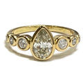 18K Yellow Gold Pear and Accenting Diamond Ring 7500.00