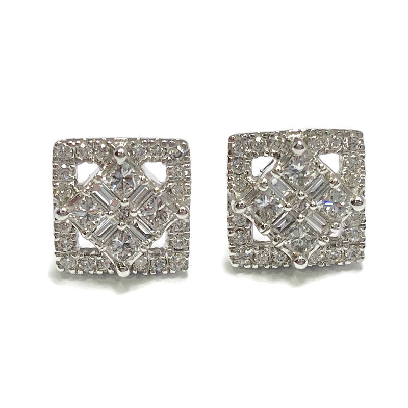 White Gold Diamond Cluster Earrings 2800.00
