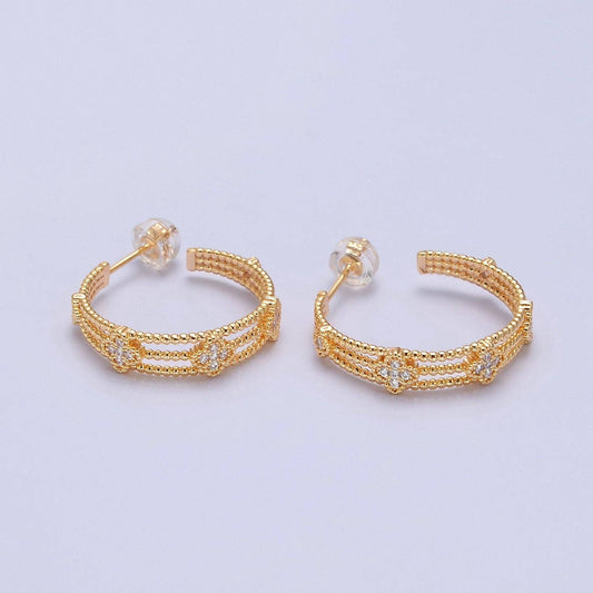 Clover CZ Hoop Earring 75.00
