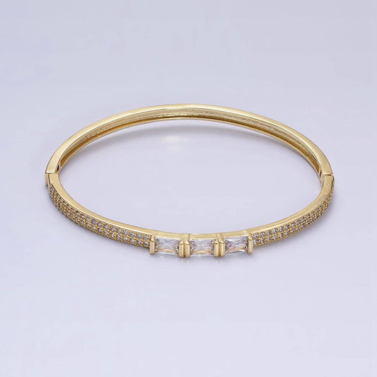 Triple Baguette CZ Hinge Bangle 105.00