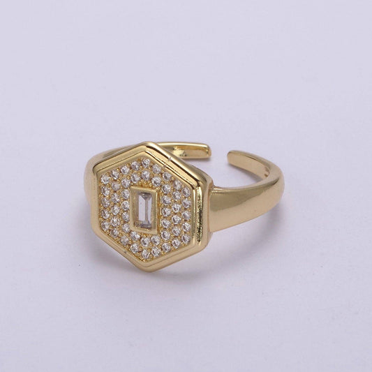 Clear CZ Adjustable Signet Ring 60.00