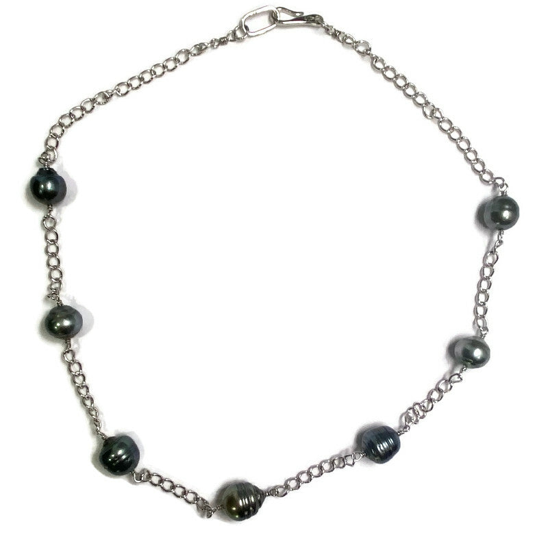 Tahitian Pearl Station Necklace 650.00