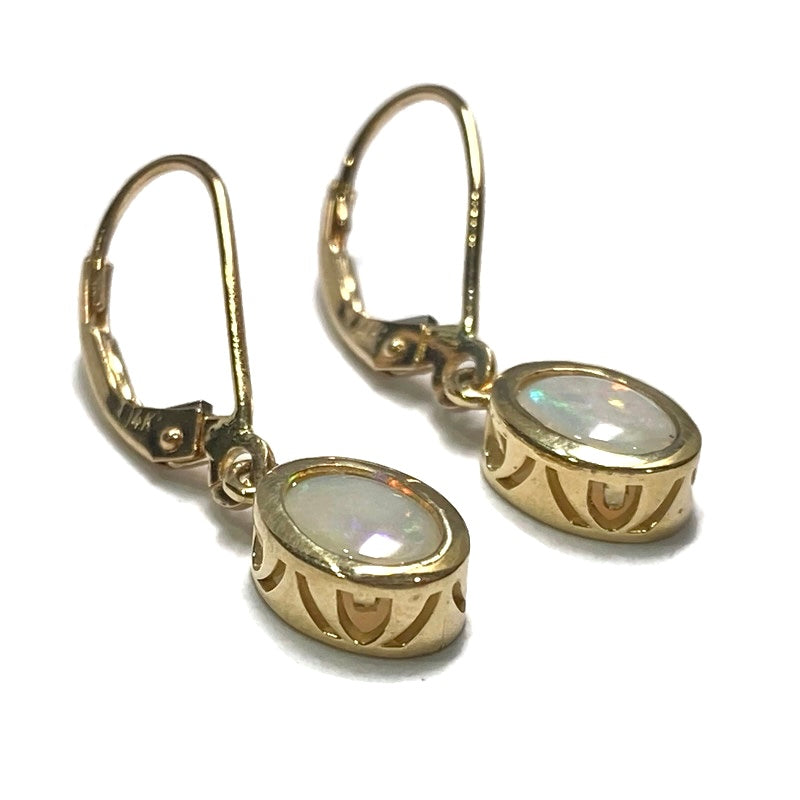 Opal (Australian) & 14k Yellow Gold Earrings $480