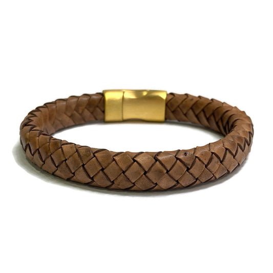 Men's Dark Brown Braided Leather Bracelet 69.00