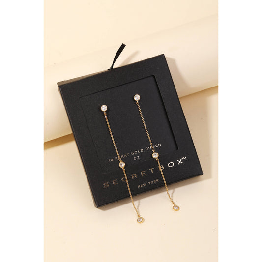 Anarchy Street - Secret Box Gold Dipped Chain Dangle Earrings: GD