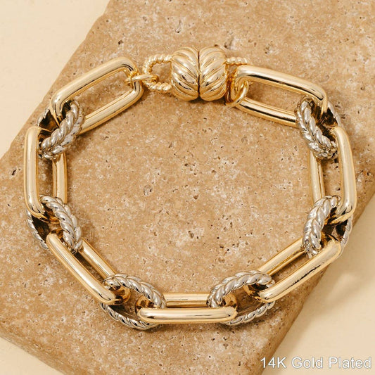 Anarchy Street - Gold Dipped Two Tone Magnetic Clasp Bracelet: B