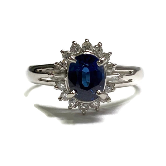 Sapphire and Diamond Ring PLAT Size 6  1650.00