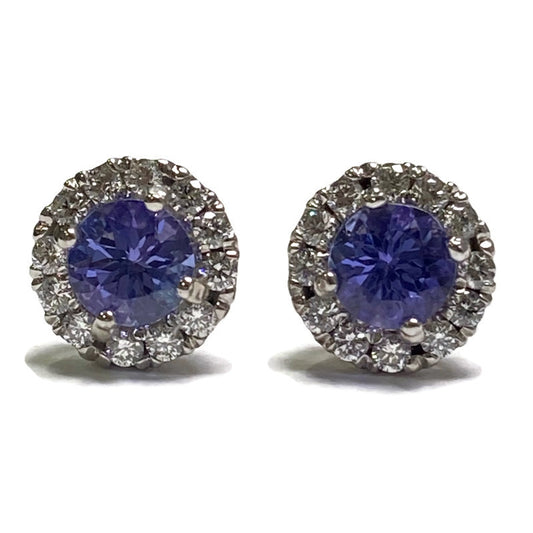 Tanzanite & Diamond Halo 14kw Earrings 2600.00