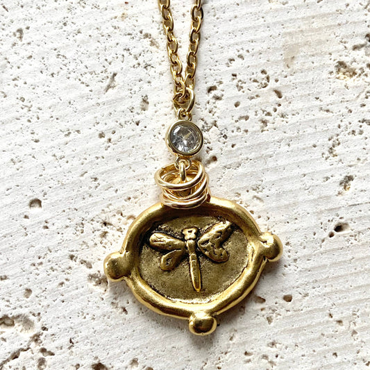 VB&CO Designs Handmade Jewelry - Dragonfly necklace non tarnishing jewelry