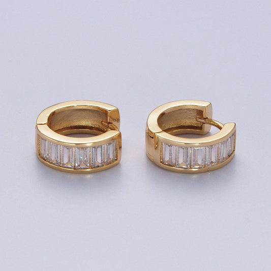 Baguette Cubic Zirconia Hoop Huggie 65.00