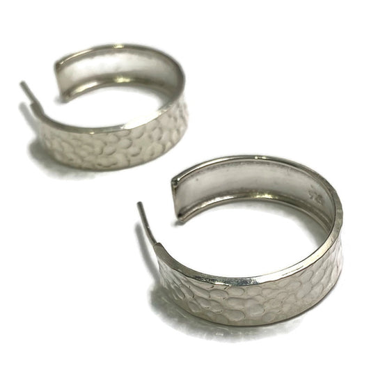 Hammered Silver J-Hoops 90.00