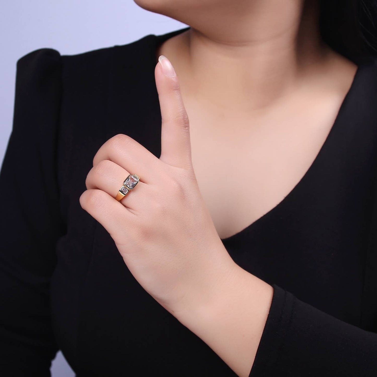 Adjustable CZ Three Stone Ring 75.00