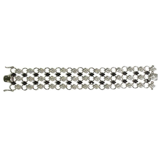 White & Black Diamond Link Bracelet 13.0ct 7.5" length