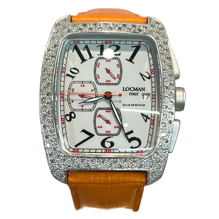 LOCMAN Sport Anniversary Chrono Quartz Date Orange Diamond Bezel 3530.00