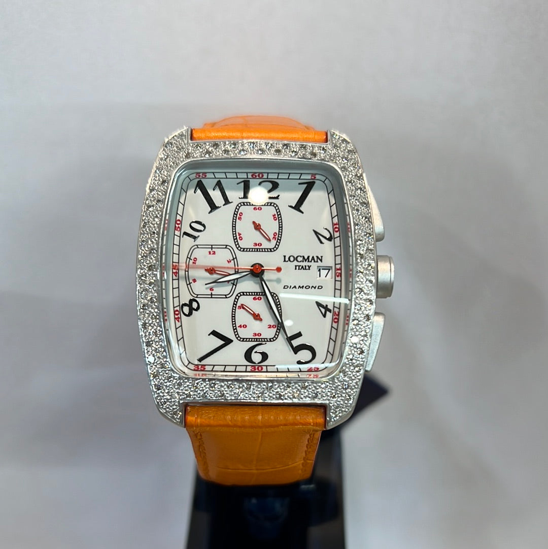 LOCMAN Sport Anniversary Chrono Quartz Date Orange Diamond Bezel 3530.00