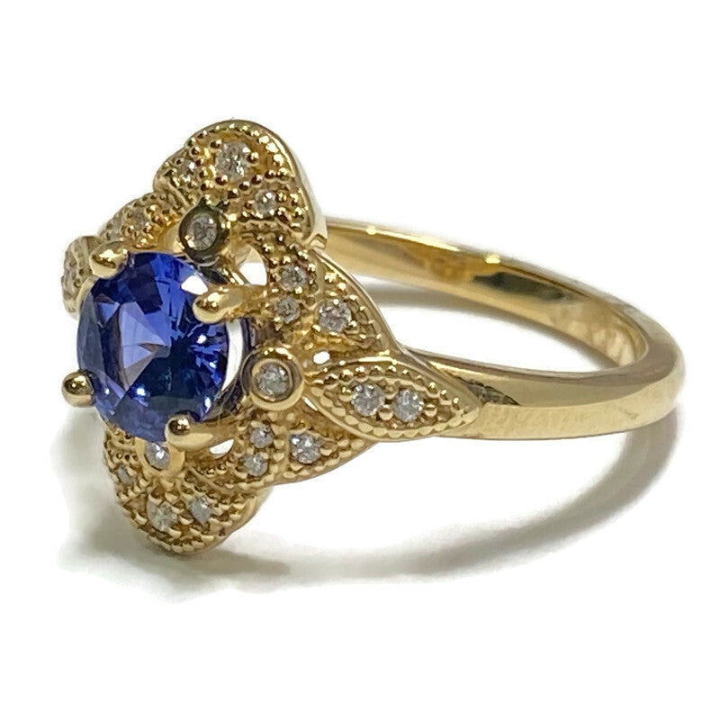 Yellow Gold Sapphire and Diamond Art Deco Style Ring 3850.00