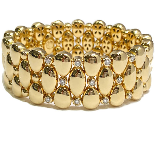 Italian 18ky Gold Stretch Bracelet with Diamond 17800.00