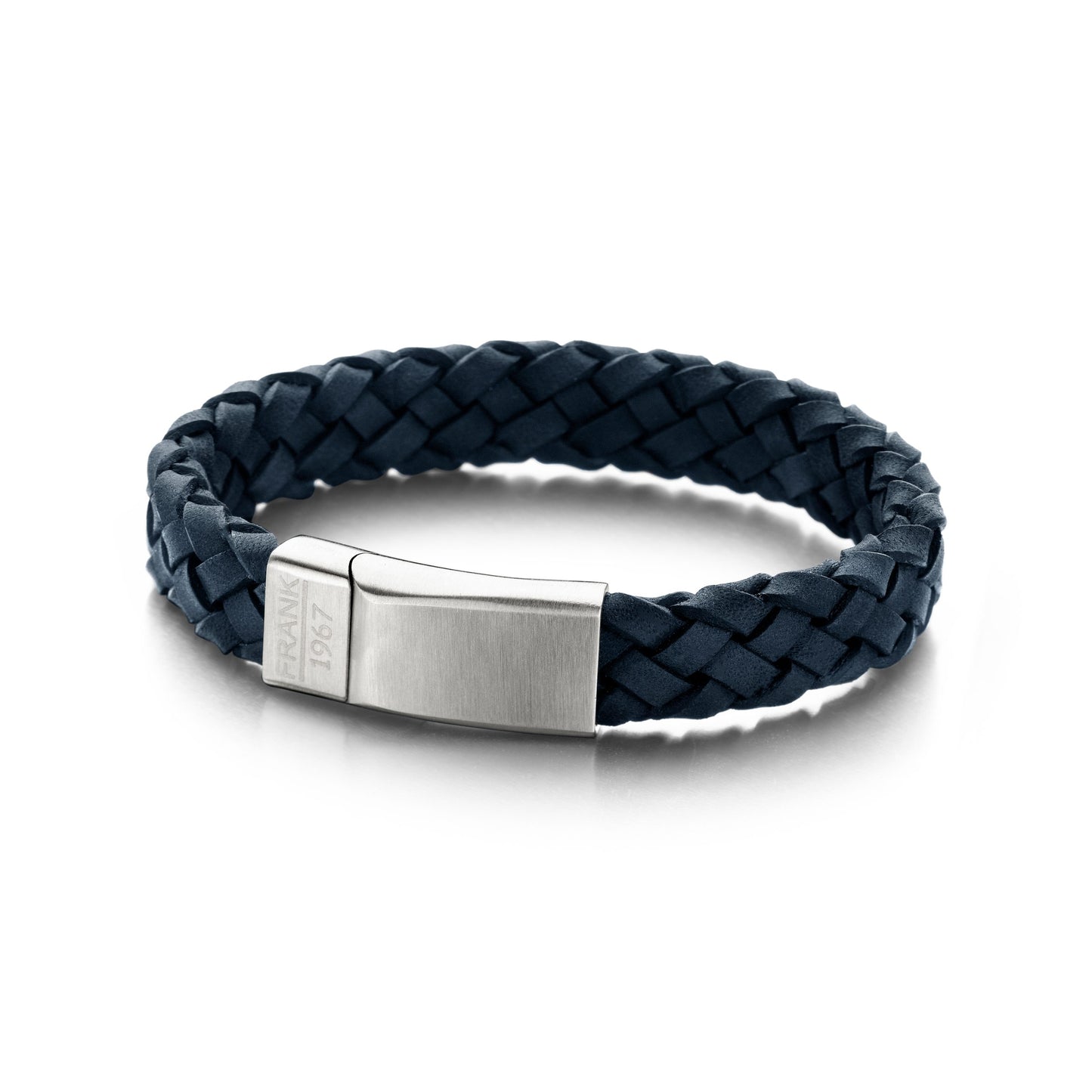 Men's Navy Leather/Steel Bracelet 69.00