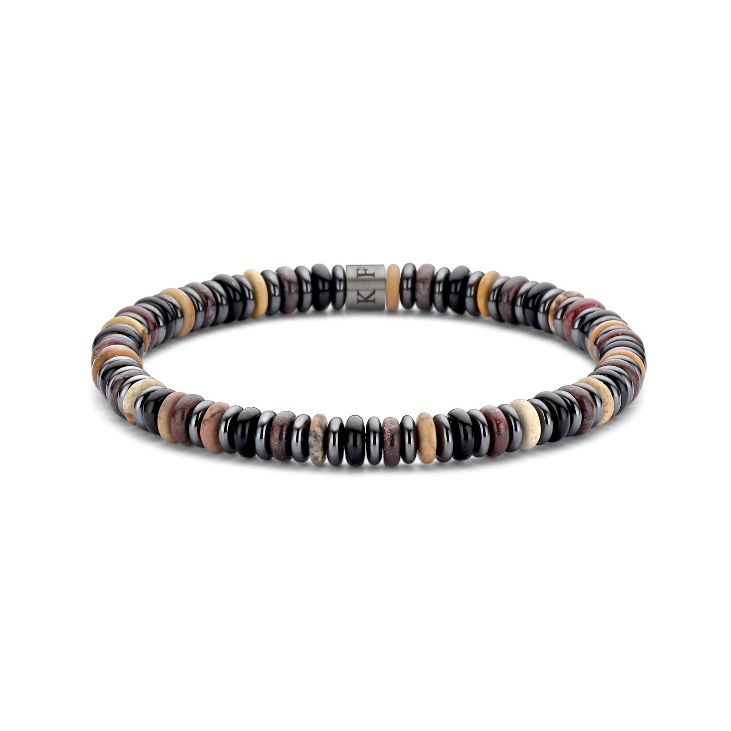 Men's Rough Disc Beads Bracelet Brown 39.00