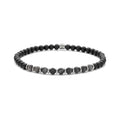 Men's Half Black & Hemetite Beads Black Bracelet 29.00