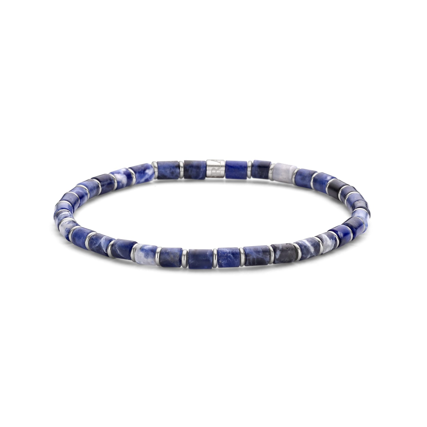 Men's Natural Stones & Steel Ringlets Bracelet Blue 39.00