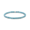 Men's Natural Stones & Steel Ringlets Bracelet Turquoise 39.00