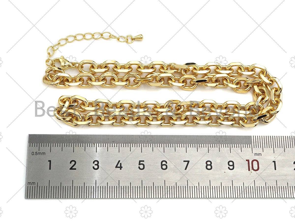 BestBeads&Beyond - 18" Gold Filled Chunky Oval Link Chain Necklace, sku#LD18