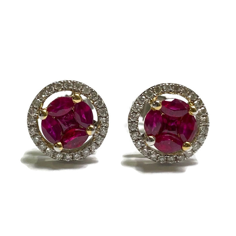 Diamond and Ruby Earrings 18KW 1600.00