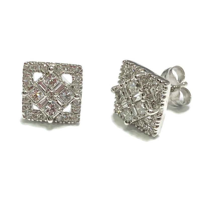 White Gold Diamond Cluster Earrings 2800.00