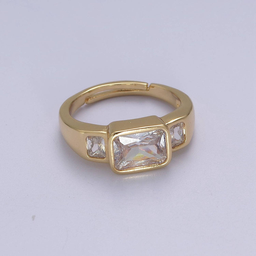 Adjustable CZ Three Stone Ring 75.00