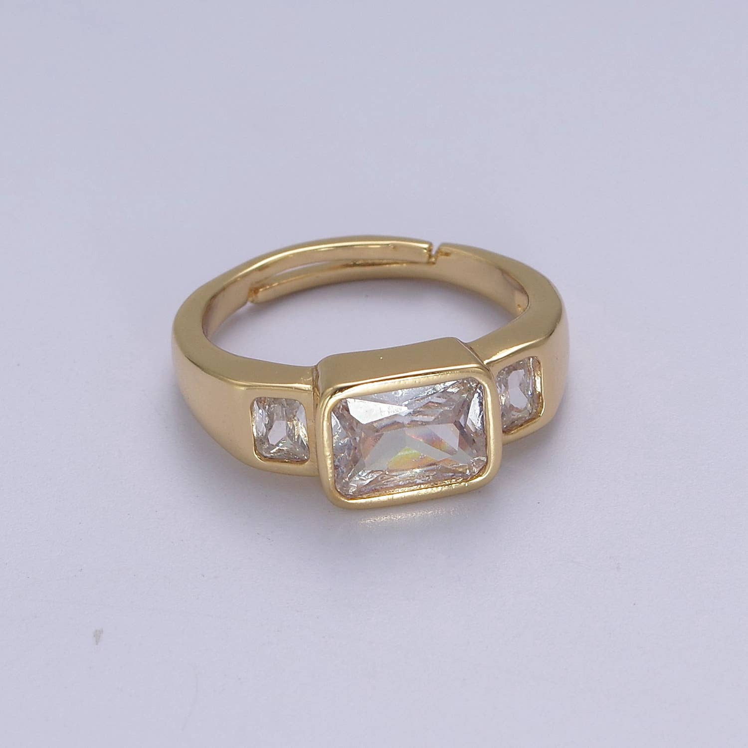 Adjustable CZ Three Stone Ring 75.00