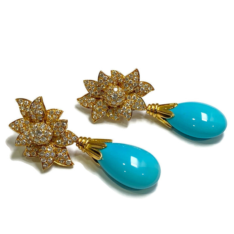 Diamond and Maiden Turquoise Earrings 9ct 60000.00