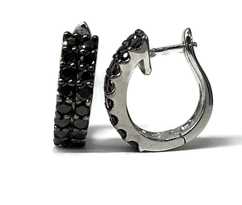 Black Diamond J-Hoop Earrings (1.51ct) 3/4" 1,540.00