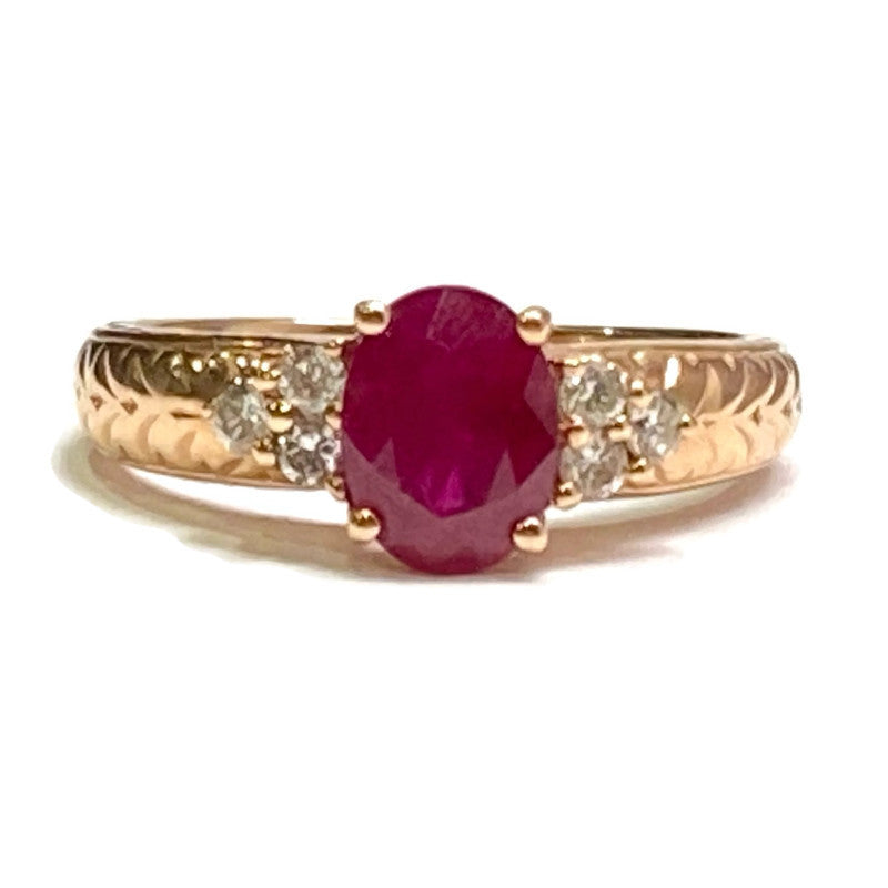 Ruby & Diamond in Rose Gold Ring (R 1.39ct, D .19ct) Size 6-8 1,580.00