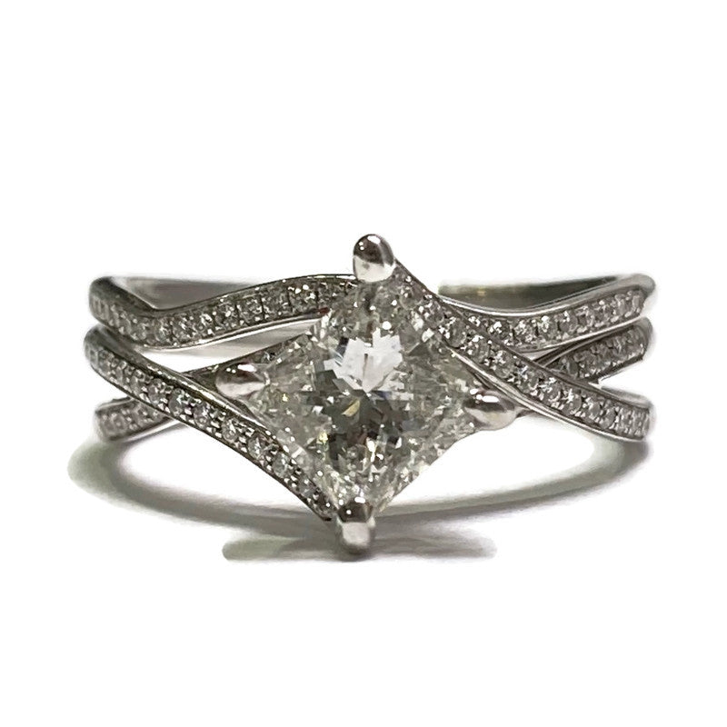 18k White Gold Diamond Wedding Set Ring 7100.00