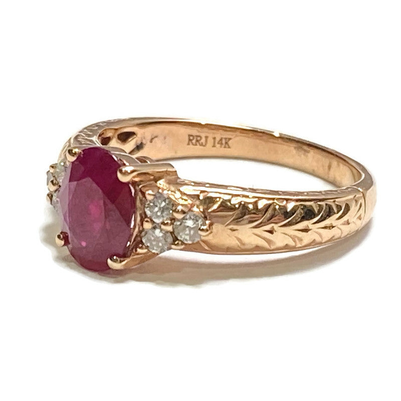 Ruby & Diamond in Rose Gold Ring (R 1.39ct, D .19ct) Size 6-8 1,580.00