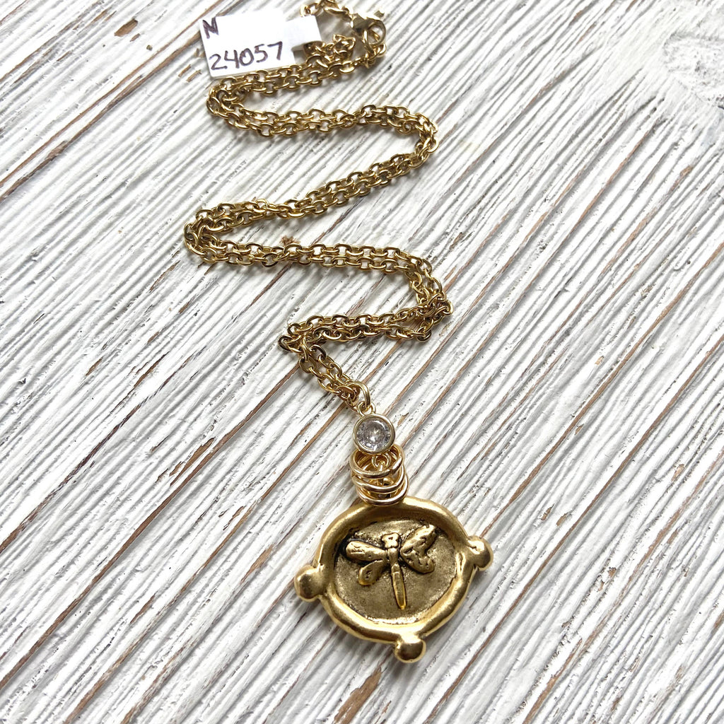 VB&CO Designs Handmade Jewelry - Dragonfly necklace non tarnishing jewelry