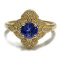 Yellow Gold Sapphire and Diamond Art Deco Style Ring 3850.00