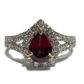 18K White Gold Rhodolite Garnet and Diamond Halo Ring 4450.00