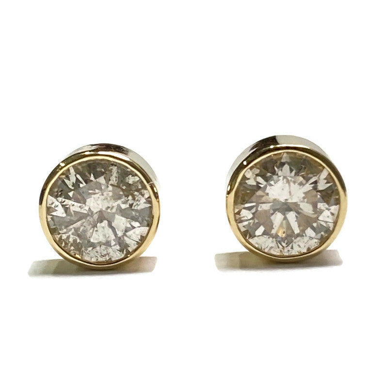 Diamond 1.31ctw Bezel 14KY Stud earring 4000.00