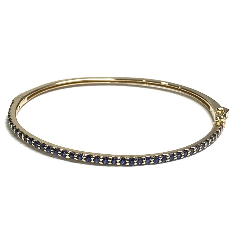 Hinged Bangle Sapphire 14ky Bracelet 6.75" 1.4ct 5600.00