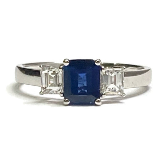 Sapphire & Diamond (Past, Present, Future) Ring (S .84ct, D .42ct) Size 6-8 3,375.00