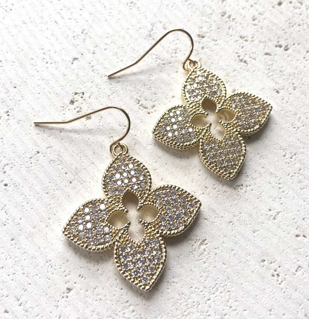 VB&CO Designs Handmade Jewelry - Quatrefoil clover designer style jewelry boutique trendy : Gold