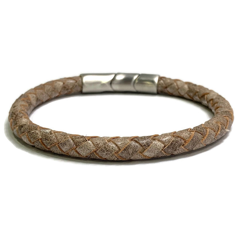 Men's Sand Braided Leather Bracelet 49.00