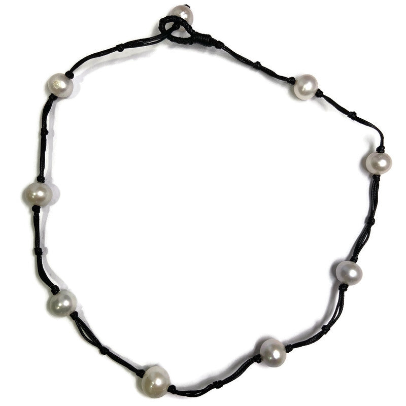 Cultured Pearl Leather Necklace 100.00