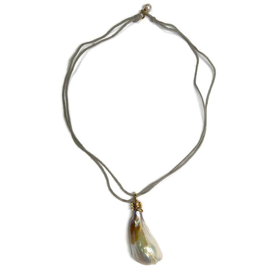 Freshwater Baroque Pearl on Leather cord 3850.00