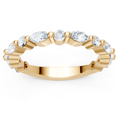 14K Yellow Gold Marquise and Round Diamond Band 3100.00